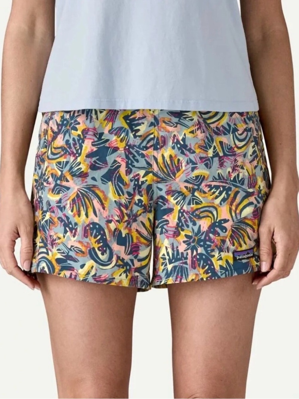 Patagonia Women's Baggies Shorts Wild Botanist Tidal Teal Floral